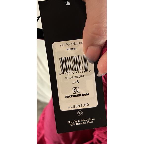 Zac Posen $395 Pink Floral Short Puff-Sleeve Lace Mini Dress 8 Fairy Romantic - Picture 8 of 10